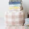 Hello Honey® 18" Blush & Cream Plaid Cotton Tufted Pouf